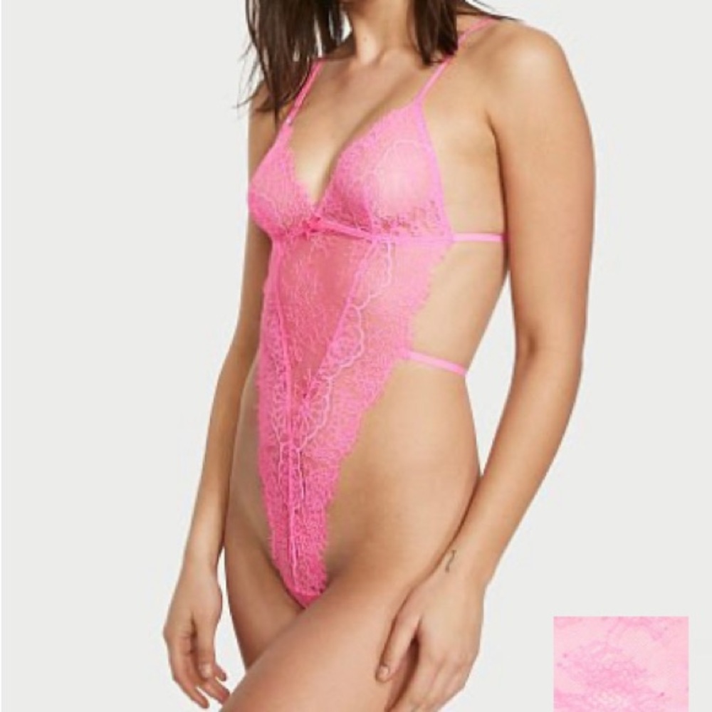 Never Worn Victoria's Secret Pink Unlined Corded Lace Teddy